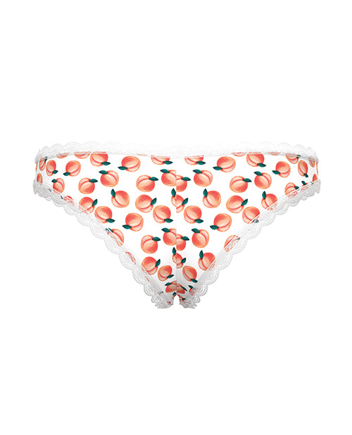 Exposed Sweet Treats Crotchless Boy Short w/Wicked Sensual Care Peach Lube - White QN