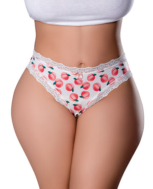 Exposed Sweet Treats Crotchless Thong w/Wicked Sensual Care Peach Lube - White QN - Image 2