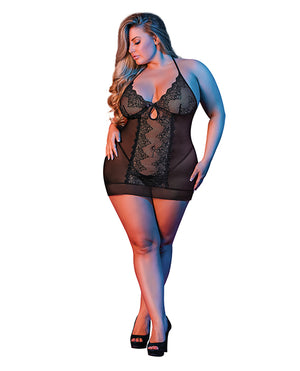 Exposed Sexy Time Sophia Chemise &amp; G-String Black QN - Image 2