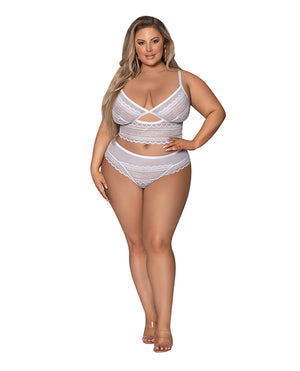 Exposed Modern Romance Bralette &amp; Cheeky Hipster White 2X - Image 2