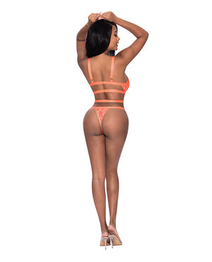 Exposed Rude Awakening Strappy Teddy Orange L/XL - Image 3