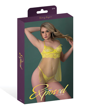 Exposed Daffodil Dreams Lace &amp; Mesh Baby Doll w/G-String - Yellow S/M - Image 5