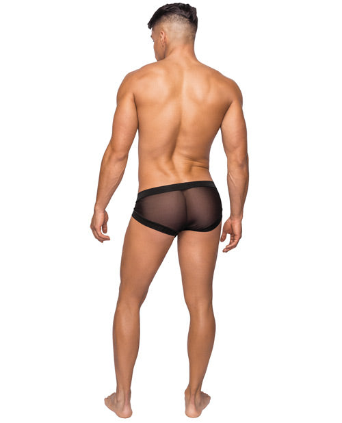 Male Power Hoser Stretch Mesh Micro Mini Short Black SM - Image 2