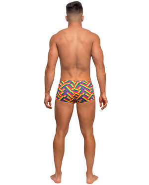 Male Power Pride Fest Contoured Pouch Mini Short Rainbow SM - Image 3