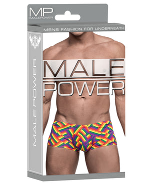 Male Power Pride Fest Contoured Pouch Mini Short Rainbow XL - Image 3