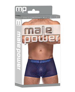 Male Power Diamond Mesh Mini Short Blue LG