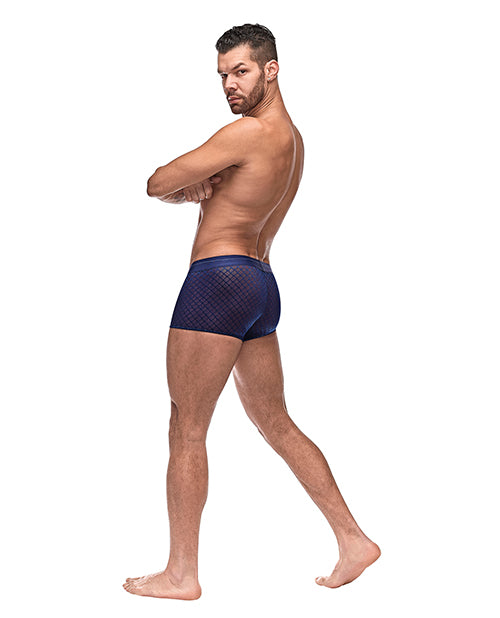 Male Power Diamond Mesh Mini Short Blue MD - Image 2