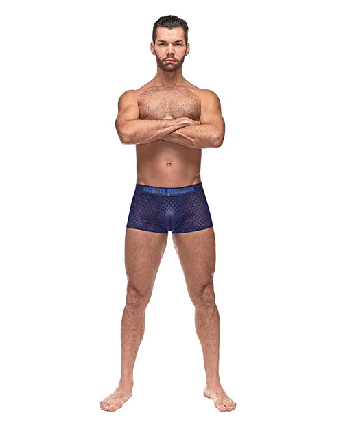 Male Power Diamond Mesh Mini Short Blue SM
