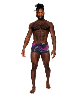 Male Power Galactic Sheer Poly Spandex Mini Short Multi Color LG