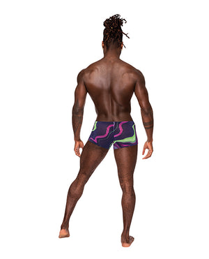 Male Power Galactic Sheer Poly Spandex Mini Short Multi Color LG - Image 2