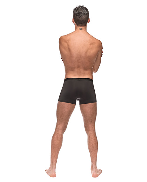 Male Power Private Screening Micro Mesh &amp; Modal Skull Pouch Short Black XL
