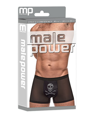 Male Power Private Screening Micro Mesh &amp; Modal Skull Pouch Short Black XL - Image 4