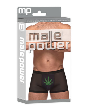 Male Power Private Screening Micro Mesh &amp; Modal Pot Leaf Black XL - Image 4