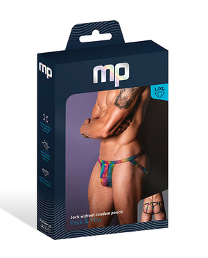 Male Power Pack &amp; Play Jock w/Front Condom Pocket - Rainbow L/XL - Image 3