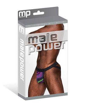Male Power Galactic Sheer Poly Spandex Strappy Ring Jock Multi Color L/XL - Image 3