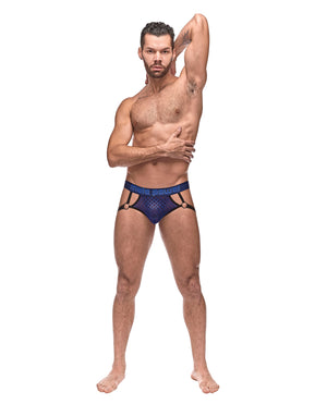 Male Power Diamond Mesh Jock Ring Blue S/M - Image 2