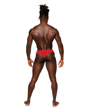 Male Power Sassy Lace Open Ring Thong Red S/M - Image 2