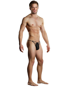 Male Power Male Power G-String w/Straps &amp; Rings Black S/M