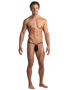 Male Power Male Power G-String w/Front Ring Black O/S - Image 3