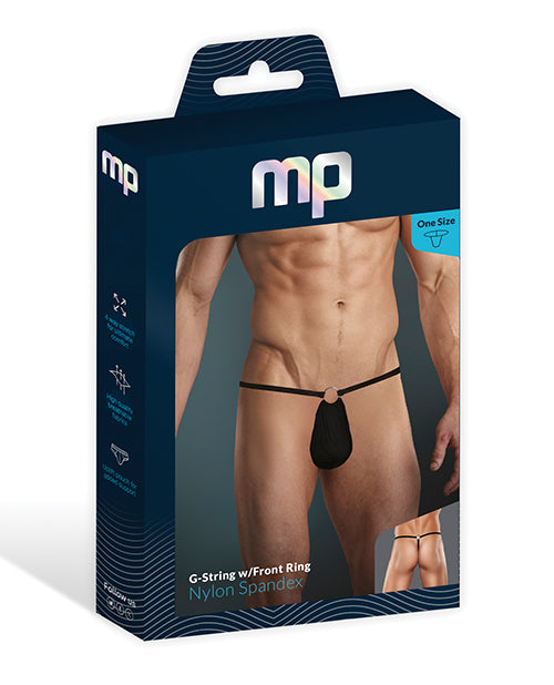 Male Power Male Power G-String w/Front Ring Black O/S - Image 2