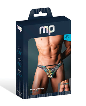 Male Power Go Wild Thong w/2 Rings - Animal Multi S/M - Image 3