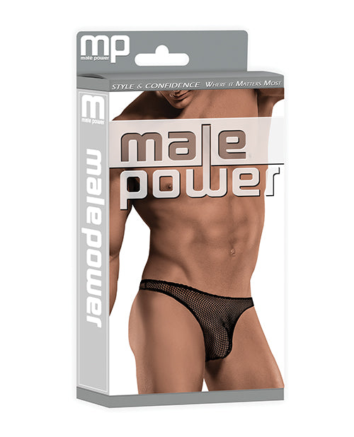 Male Power Male Power Stretch Net Pouch Thong Black S/M