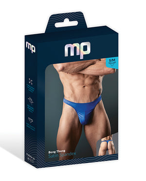 Male Power Satin Bong Thong Blue S/M - Image 3