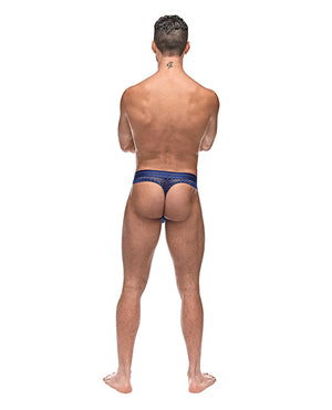 Male Power Diamond Mesh Bong Thong Blue S/M - Image 3
