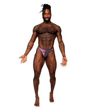 Male Power Hocus Pocus Stretch Poly Spandex Uplift Bong Thong Purple S/M