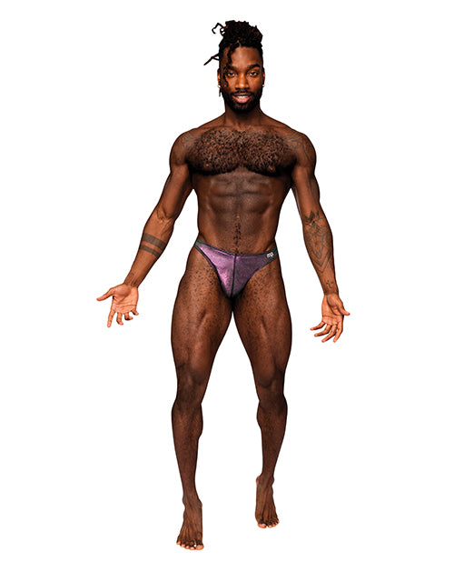 Male Power Hocus Pocus Stretch Poly Spandex Uplift Bong Thong Purple S/M