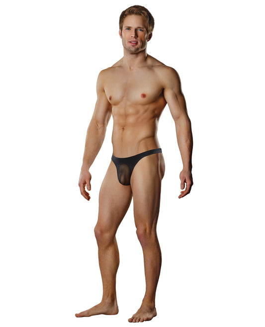 Male Power Male Power Sheer Nylon Lycra Pouch Thong Black S/M - Image 2