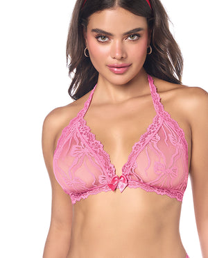 Mapale Lacy Halter Top w/Panty 2 pc Set - Pink L/XL - Image 3