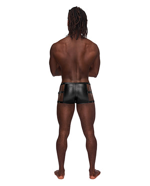 Male Power Fetish Vulcan Nylon Spandex Caged Short Black L/XL - Image 3