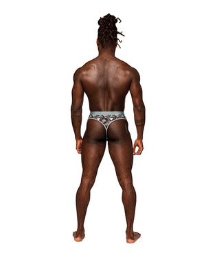 Male Power Sheer Prints Mesh Poly Spandex Thong Optical S/M - Image 2