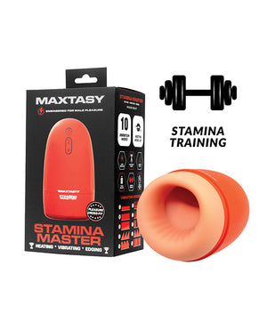 Maxtasy Maxtasy Stamina Master Heat up &amp; Vibrating Stroker - Orange