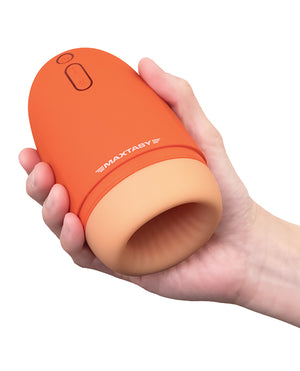 Maxtasy Maxtasy Stamina Master Heat up &amp; Vibrating Stroker - Orange - Image 4