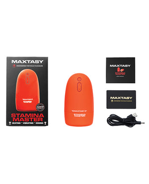 Maxtasy Maxtasy Stamina Master Heat up &amp; Vibrating Stroker - Orange - Image 5