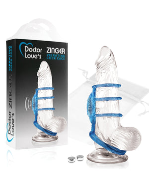 Doctor Love Doctor Love's Zinger Vibrating Cock Cage - Blue - Image 3