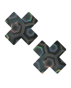 Neva Nude Neva Nude Holographic X Factor Pasties - Black O/S
