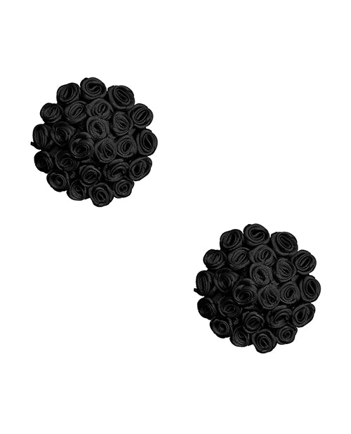 Neva Nude Neva Nude Burlesque Nightfall Roses Reusable Silicone Pasties- Black O/S - Image 2