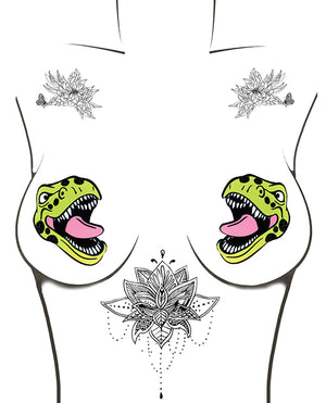 Neva Nude Neva Nude Black Light Dinosaur Pasties - Green O/S - Image 2