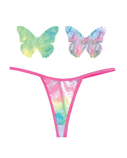 Neva Nude Neva Nude Naughty Knix Rainbow Sherbet Velvet G-String &amp; Pasties - (Color Varies) Multi O/S - Image 2