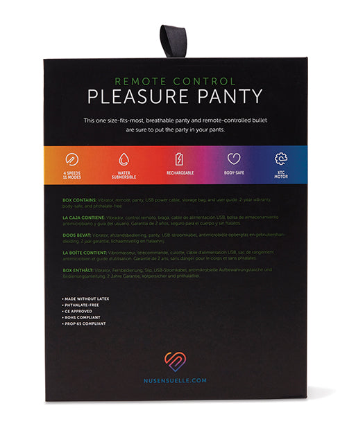 Nu Sensuelle Nu Sensuelle Pleasure Panty Bullet w/Remote Control 15 Function - Black