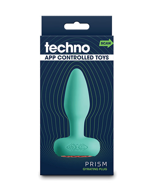Techno Techno Prism App Controlled Rotating &amp; Vibrating Anal Plug - Teal