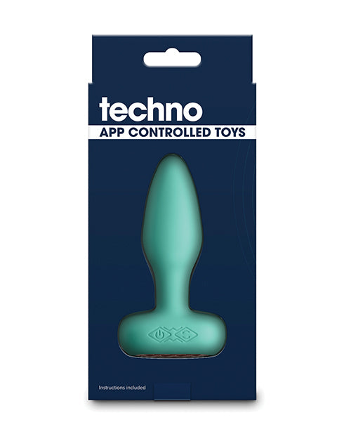 Techno Techno Prism App Controlled Rotating &amp; Vibrating Anal Plug - Teal - Image 2