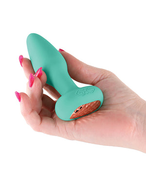 Techno Techno Prism App Controlled Rotating &amp; Vibrating Anal Plug - Teal - Image 5