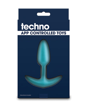 Techno Techno Trance App Controlled Vibrating Anal Plug w/Remote - Blue - Image 2