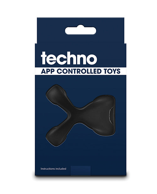 Techno Techno Strobe App Controlled Vibrating Cock Ring - Black - Image 2