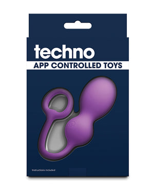 Techno Bop Butt Plug w/Cock Ring - Violet - Image 4