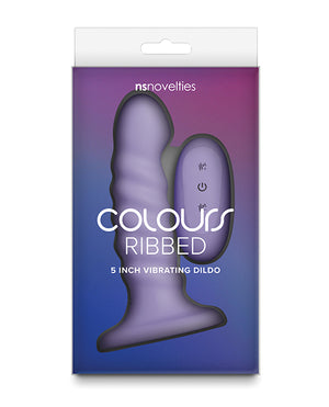 Colours Colours - Ribbed - 5" Vibrating Dildo - Purple